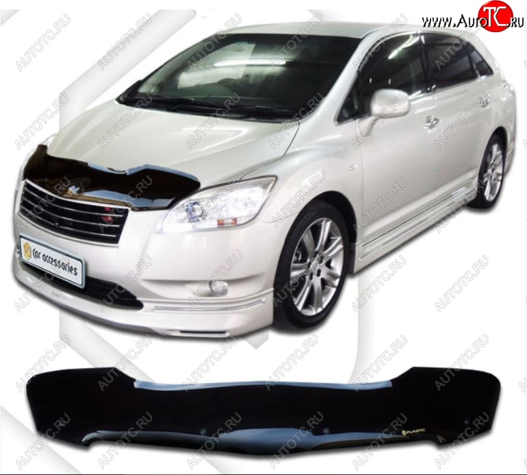 2 159 р. Дефлектор капота CA-Plastiс Toyota Mark X ZIO NA10 дорестайлинг (2007-2011) (Classic черный, Без надписи)  с доставкой в г. Вологда