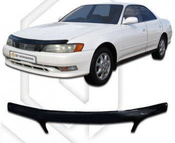 2 159 р. Дефлектор капота CA-Plastic Toyota Mark 2 X90 седан (1992-1996) (серия Classic черный, Без надписи)  с доставкой в г. Вологда. Увеличить фотографию 2