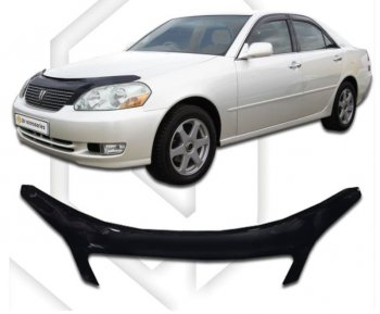 2 599 р. Дефлектор капота CA-Plastiс exclusive  Toyota Mark 2  X110 (2000-2002) седан дорестайлинг (серия Classic черный, Без надписи)  с доставкой в г. Вологда. Увеличить фотографию 2
