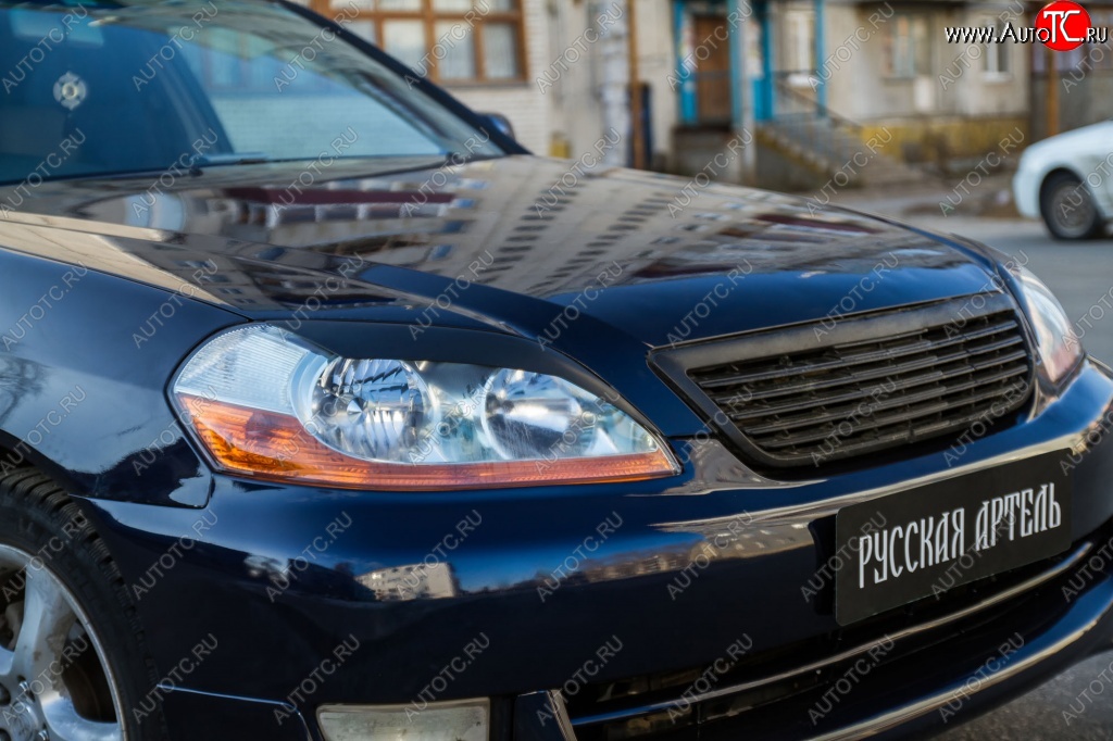 999 р. Реснички на фары RA  Toyota Mark 2  X110 (2000-2002) седан дорестайлинг (Неокрашенные)  с доставкой в г. Вологда