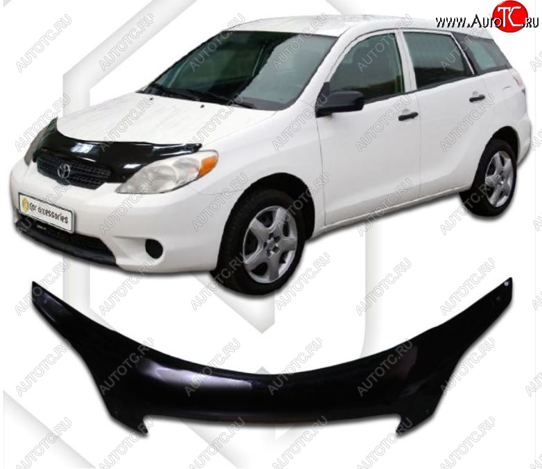 2 599 р. Дефлектор капота CA-Plastiс Toyota Matrix E130 (2003-2008) (Classic черный, Без надписи)  с доставкой в г. Вологда