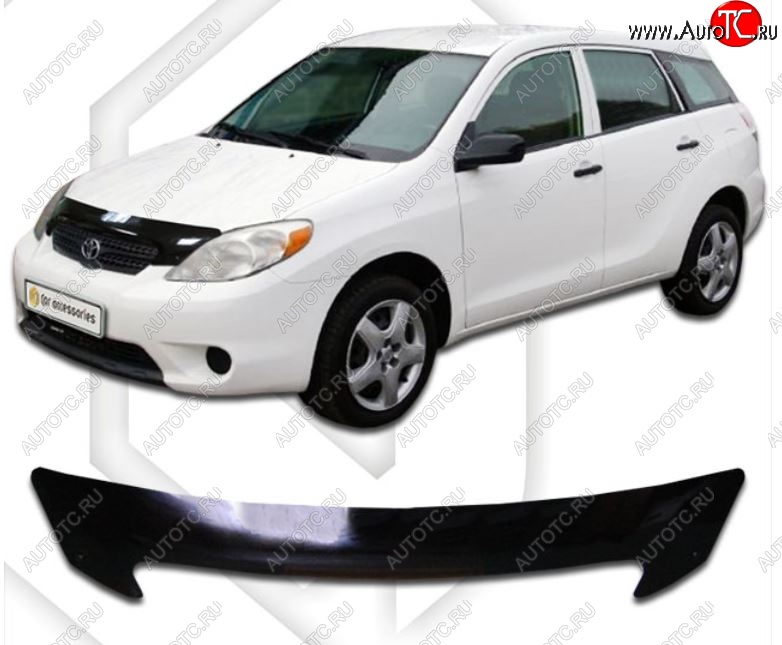 1 899 р. Дефлектор капота CA-Plastiс Toyota Matrix E130 (2003-2008) (Classic черный, Без надписи)  с доставкой в г. Вологда
