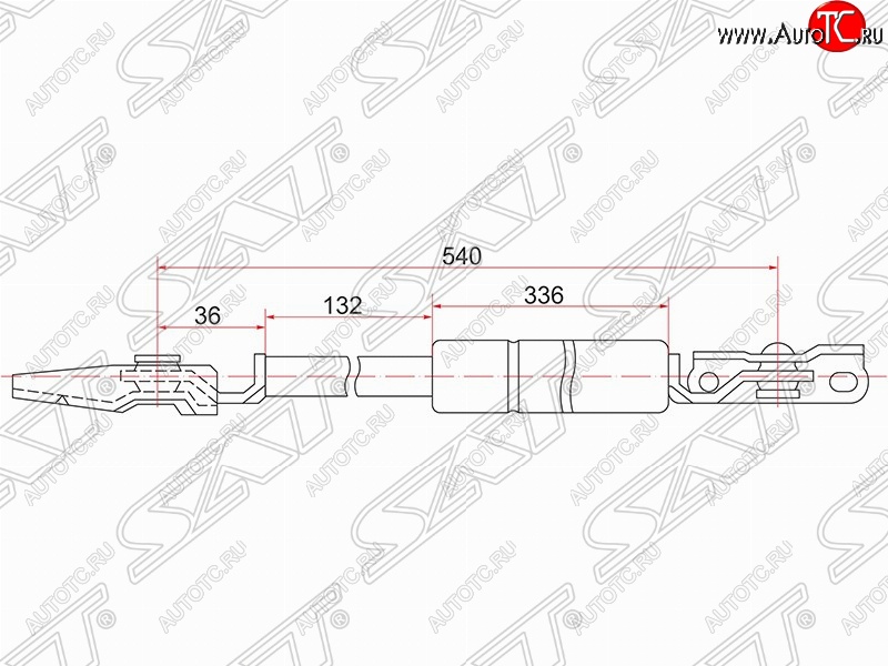 1 199 р. Правый газовый упор крышки багажника SAT Toyota Nadia XN10 дорестайлинг (1998-2001)  с доставкой в г. Вологда