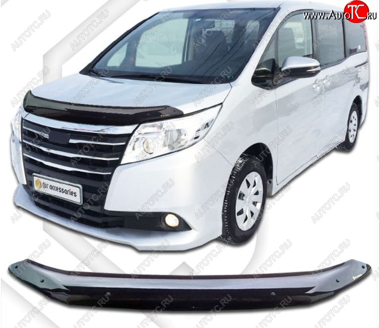 1 999 р. Дефлектор капота CA-Plastiс Toyota Noah 3 дорестайлинг (2014-2017) (Classic черный, Без надписи)  с доставкой в г. Вологда