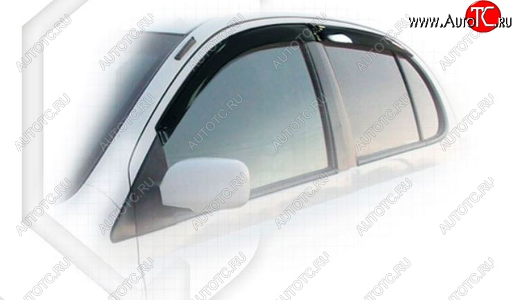 1 999 р. Дефлектора окон CA-Plastiс  Toyota Platz  рестайлинг (2002-2005) (Classic полупрозрачный, Без хром.молдинга)  с доставкой в г. Вологда