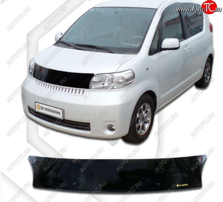 1 899 р. Дефлектор капота CA-Plastiс Toyota Porte 1 (2004-2012) (Classic черный, Без надписи)  с доставкой в г. Вологда