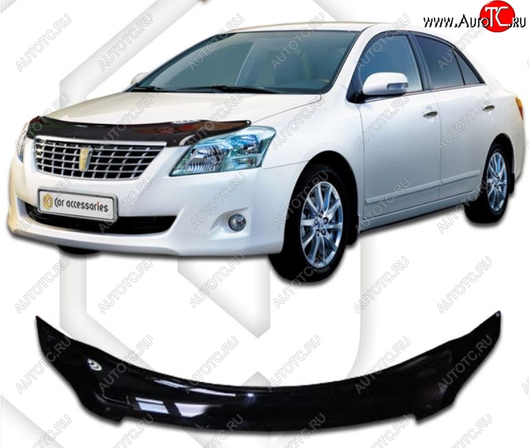 1 999 р. Дефлектор капота CA-Plastiс Toyota Premio T260 дорестайлинг (2007-2010) (Classic черный, Без надписи)  с доставкой в г. Вологда
