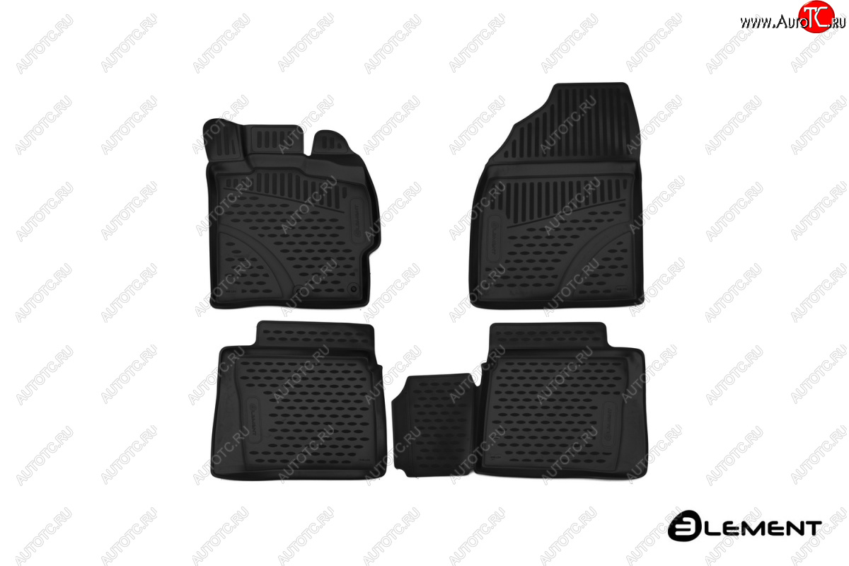 4 199 р. Комплект 3D ковриков салона правый руль Element (полиуретан) Toyota Previa 3 рестайлинг (2009-2016) (Черные)  с доставкой в г. Вологда