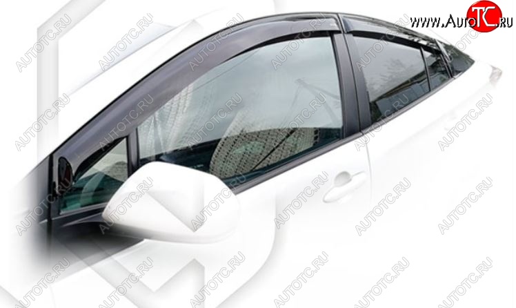 2 199 р. Дефлектора окон CA-Plastic Toyota Prius XW50 дорестайлинг (2015-2018) (Classic полупрозрачный, Без хром.молдинга)  с доставкой в г. Вологда