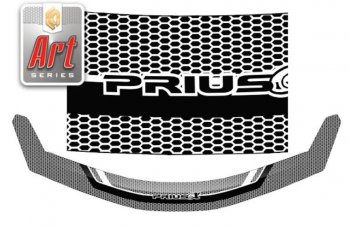 Дефлектор капота CA-Plastiс Toyota Prius  Alfa лифтбек (2011-2015) рестайлинг (Серия Art серебро)