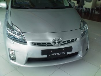 1 479 р. Декоративные элементы решетки радиатора SAT  Toyota Prius  XW30 (2009-2011) дорестайлинг (Хром)  с доставкой в г. Вологда. Увеличить фотографию 2