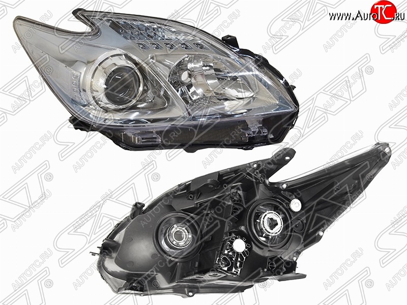 4 849 р. Правая фара передняя SAT (хром)  Toyota Prius  XW30 (2012-2016) рестайлинг лифтбэк  с доставкой в г. Вологда