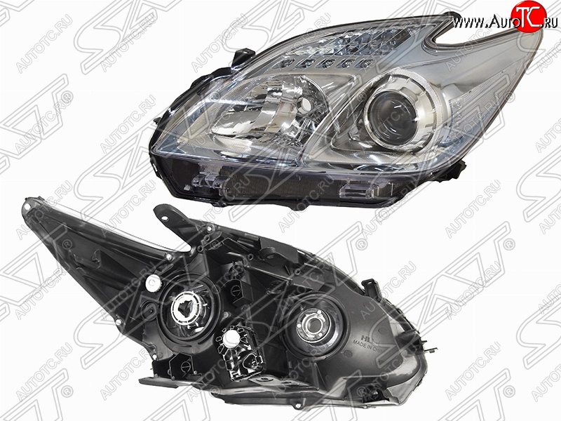 4 949 р. Левая фара передняя SAT (хром)  Toyota Prius  XW30 (2012-2016) рестайлинг лифтбэк  с доставкой в г. Вологда