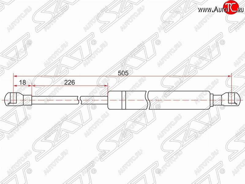 539 р. Газовый упор крышки багажника SAT  Toyota Prius  XW30 (2009-2011) дорестайлинг  с доставкой в г. Вологда