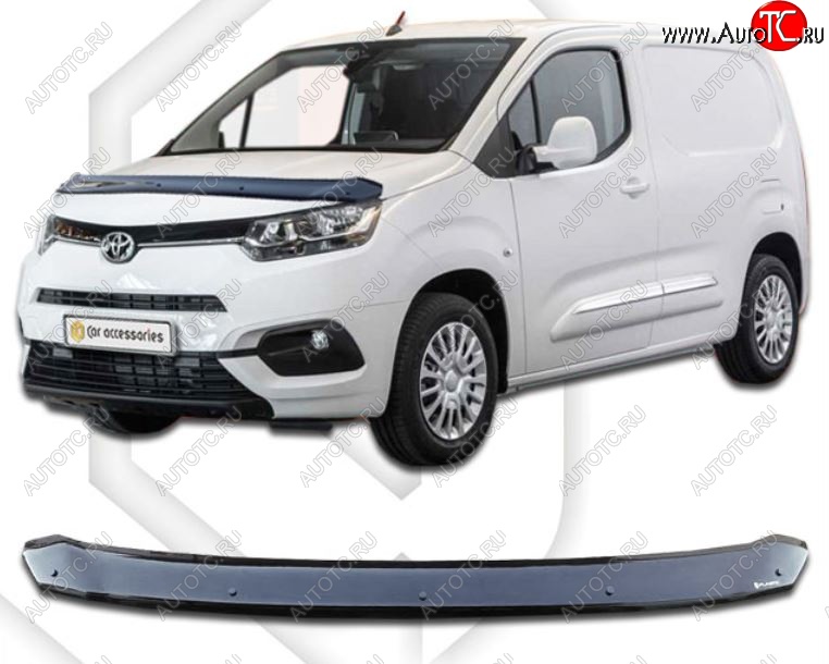 1 899 р. Дефлектор капота CA-Plastiс Toyota ProAce 2 (2016-2025) (Classic черный, Без надписи)  с доставкой в г. Вологда