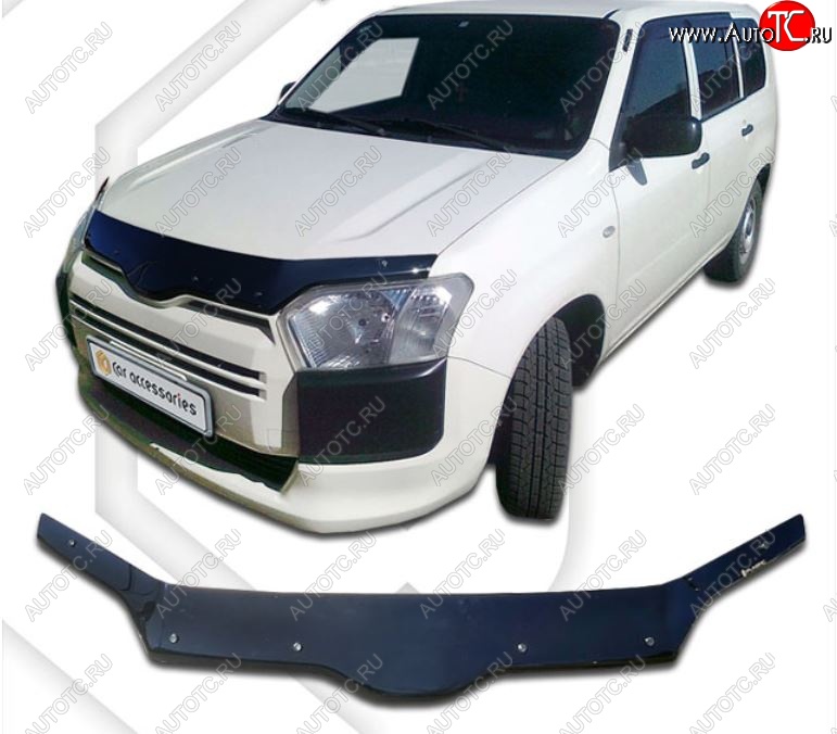 2 159 р. Дефлектор капота CA-Plastiс  Toyota Probox  рестайлинг (2014-2025) (Classic черный, Без надписи)  с доставкой в г. Вологда