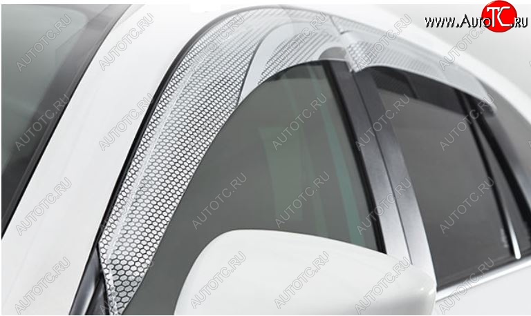 2 199 р. Дефлектор капота CA-Plastiс  Toyota Probox  рестайлинг (2014-2025) (Серия Art серебро, Без хром.молдинга)  с доставкой в г. Вологда