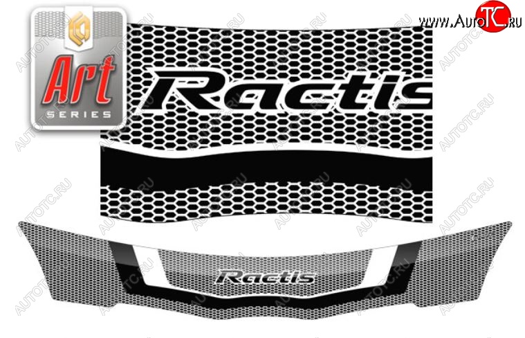 2 159 р. Дефлектор капота (рынок Японии) CA-Plastiс  Toyota Ractis (2005-2010) (Серия Art серебро)  с доставкой в г. Вологда
