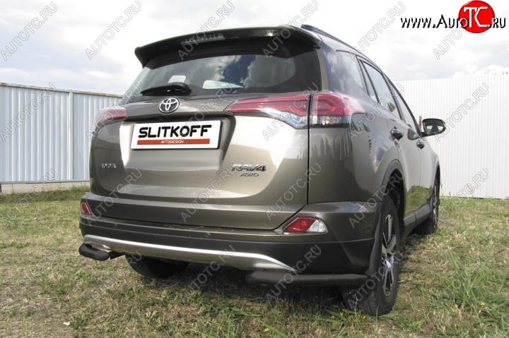 6 099 р. Уголки d57 Toyota RAV4 XA40 5 дв. рестайлинг (2015-2019) (Цвет: серебристый)  с доставкой в г. Вологда
