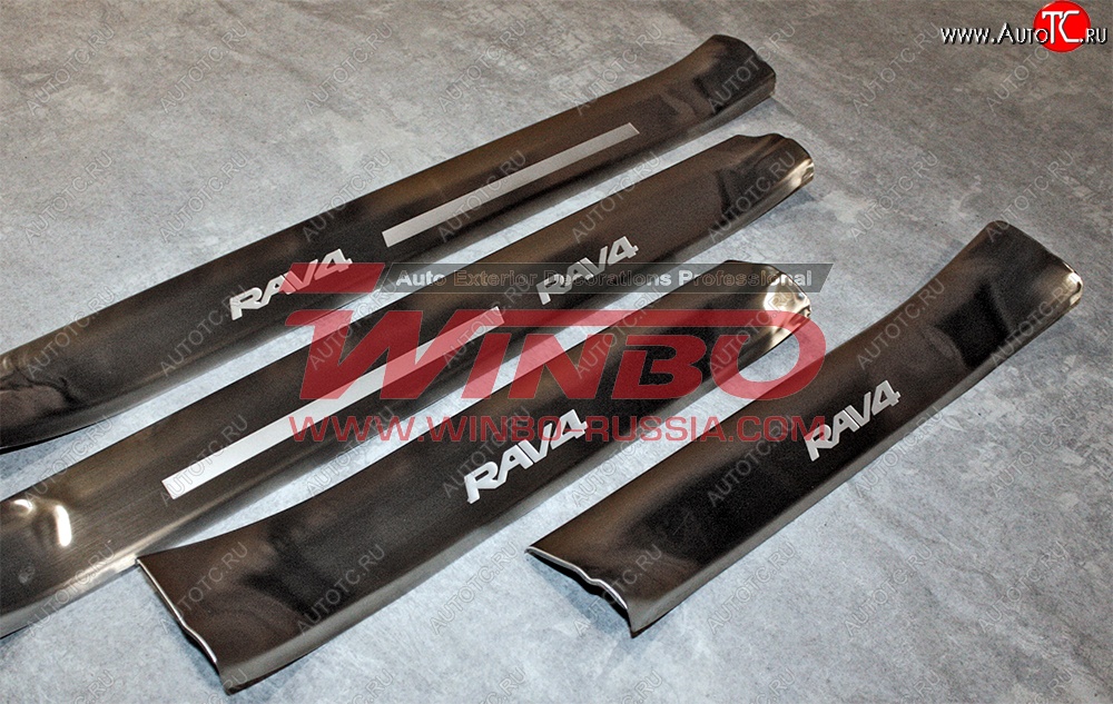 4 449 р. Комплект накладок порогов c подсветкой Winbo  Toyota RAV4  XA40 (2015-2019) 5 дв. рестайлинг  с доставкой в г. Вологда