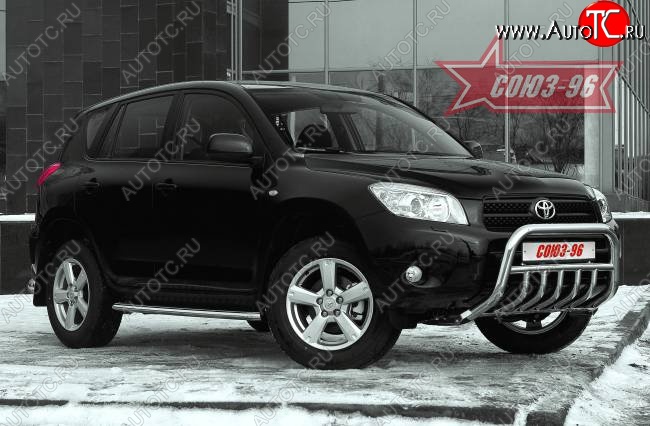 15 434 р. Защита переднего бампера Souz-96 (d60) Toyota RAV4 XA305 5 дв. дорестайлинг (2005-2009)  с доставкой в г. Вологда