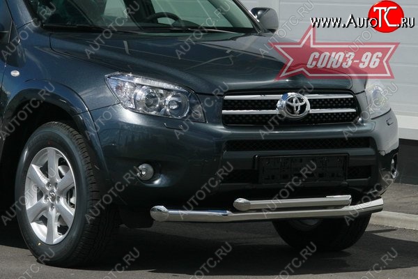 13 139 р. Защита переднего бампера двойная Souz-96 (d76/60) Toyota RAV4 XA305 5 дв. дорестайлинг (2005-2009)  с доставкой в г. Вологда