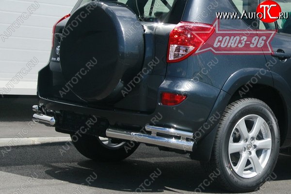 14 561 р. Защита заднего бампера из двойных боковых уголков Souz-96 (d76/42) Toyota RAV4 XA305 5 дв. дорестайлинг (2005-2009)  с доставкой в г. Вологда