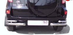 Защита заднего бампера (двойные углы d63 и 42 мм) Металл Дизайн Toyota RAV4 XA305 5 дв. дорестайлинг (2005-2009)