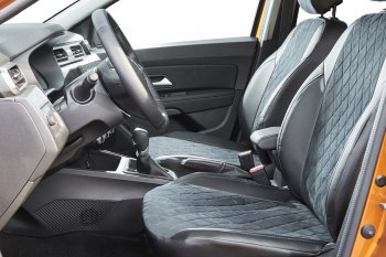 7 549 р. Чехлы для сидений Seintex Ромб Алькантара Toyota RAV4 XA305 5 дв. дорестайлинг (2005-2009) (Цвет: черный)  с доставкой в г. Вологда. Увеличить фотографию 3
