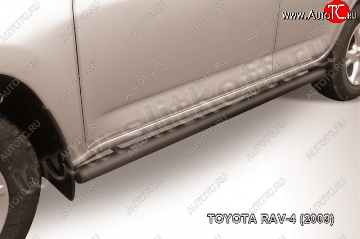 8 899 р. Защита порогов Slitkoff Toyota RAV4 XA30 5 дв. 1-ый рестайлинг (2008-2010) (Цвет: серебристый)  с доставкой в г. Вологда
