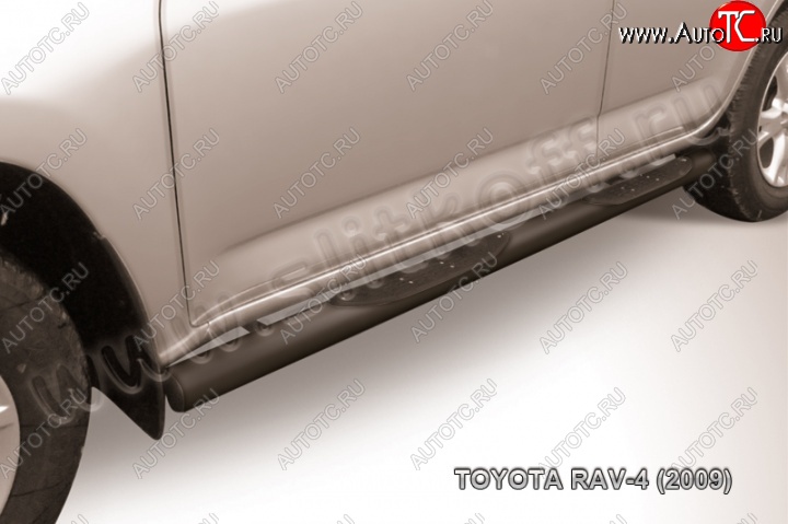 10 999 р. Защита порогов Slitkoff Toyota RAV4 XA30 5 дв. 1-ый рестайлинг (2008-2010) (Цвет: серебристый)  с доставкой в г. Вологда