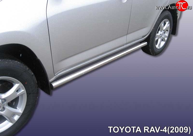 12 699 р. Защита порогов из круглой трубы диаметром 57 мм Slitkoff Toyota RAV4 XA30 5 дв. 1-ый рестайлинг (2008-2010) (Цвет: нержавеющая полированная сталь)  с доставкой в г. Вологда