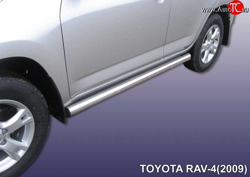 13 649 р. Защита порогов из круглой трубы диаметром 76 мм Slitkoff Toyota RAV4 XA30 5 дв. 1-ый рестайлинг (2008-2010) (Цвет: нержавеющая полированная сталь)  с доставкой в г. Вологда