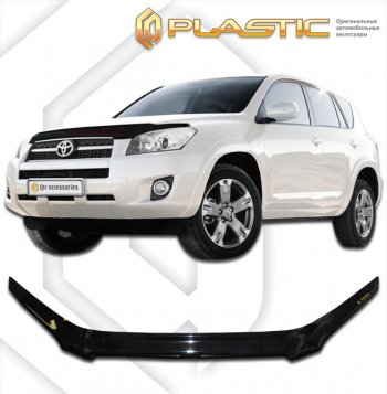 2 199 р. Дефлектор капота CA-Plastic exclusive  Toyota RAV4  XA30 (2008-2010) 5 дв. 1-ый рестайлинг, 5 дв. удлиненный 1-ый рестайлинг (серия Classic черный, Без надписи)  с доставкой в г. Вологда. Увеличить фотографию 2