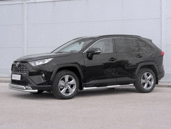 16 399 р. Защита переднего бампера (2 трубы Ø63 и 75х42 мм, нержавейка) Russtal Toyota RAV4 XA50 5 дв. дорестайлинг (2018-2025)  с доставкой в г. Вологда. Увеличить фотографию 4