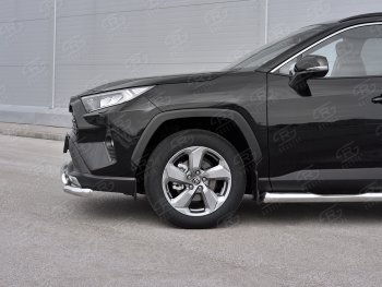 16 399 р. Защита переднего бампера (2 трубы Ø63 и 75х42 мм, нержавейка) Russtal Toyota RAV4 XA50 5 дв. дорестайлинг (2018-2025)  с доставкой в г. Вологда. Увеличить фотографию 3