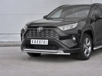 18 899 р. Защита переднего бампера (2 трубы Ø42 мм, нержавейка) SLITKOFF Toyota RAV4 XA50 5 дв. дорестайлинг (2018-2025)  с доставкой в г. Вологда. Увеличить фотографию 3
