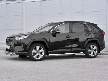 19 999 р. Защита переднего бампера (2 трубы Ø63 и 42 мм, нержавейка) SLITKOFF Toyota RAV4 XA50 5 дв. дорестайлинг (2018-2025)  с доставкой в г. Вологда. Увеличить фотографию 3