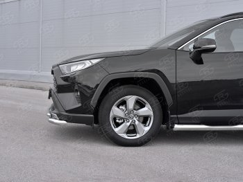 19 999 р. Защита переднего бампера (2 трубы Ø63 и 42 мм, нержавейка) SLITKOFF Toyota RAV4 XA50 5 дв. дорестайлинг (2018-2025)  с доставкой в г. Вологда. Увеличить фотографию 4
