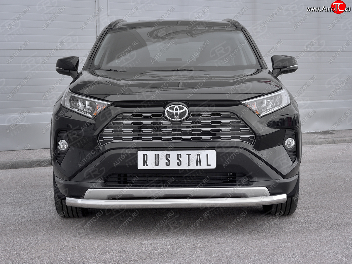 16 649 р. Защита переднего бампера (Ø63 мм, нержавейка) SLITKOFF Toyota RAV4 XA50 5 дв. дорестайлинг (2018-2025)  с доставкой в г. Вологда