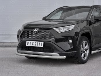 16 649 р. Защита переднего бампера (Ø63 мм, нержавейка) SLITKOFF Toyota RAV4 XA50 5 дв. дорестайлинг (2018-2025)  с доставкой в г. Вологда. Увеличить фотографию 2