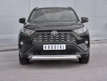 11 999 р. Защита переднего бампера (Ø75х42 мм, нержавейка) Russtal Toyota RAV4 XA50 5 дв. дорестайлинг (2018-2025)  с доставкой в г. Вологда. Увеличить фотографию 2
