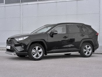 11 999 р. Защита переднего бампера (Ø75х42 мм, нержавейка) Russtal Toyota RAV4 XA50 5 дв. дорестайлинг (2018-2025)  с доставкой в г. Вологда. Увеличить фотографию 3