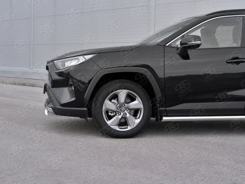 11 999 р. Защита переднего бампера (Ø75х42 мм, нержавейка) Russtal Toyota RAV4 XA50 5 дв. дорестайлинг (2018-2025)  с доставкой в г. Вологда. Увеличить фотографию 4
