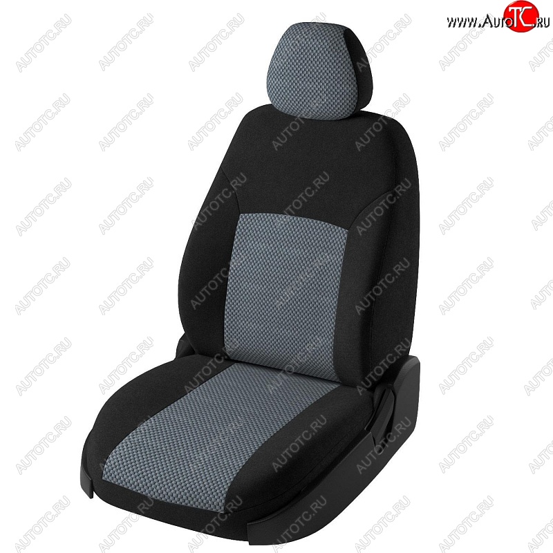 4 389 р. Чехлы для сидений (XA30) Lord Autofashion Дублин (жаккард) Toyota RAV4 XA305 5 дв. дорестайлинг (2005-2009) (Черный, вставка Стежок серый)  с доставкой в г. Вологда