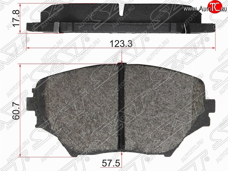 969 р. Колодки тормозные (передние) SAT Toyota RAV4 CA20 5 дв. дорестайлинг (2000-2003)  с доставкой в г. Вологда