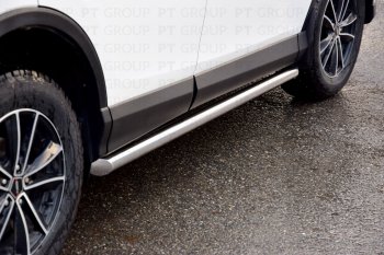 23 399 р. Защита порогов из трубы Ø63 Petroil Tuning Toyota RAV4 XA40 5 дв. рестайлинг (2015-2019) (Нержавеющая полированная сталь)  с доставкой в г. Вологда. Увеличить фотографию 3
