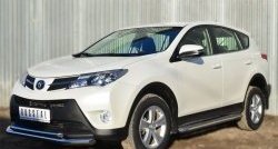 17 799 р. Защита переднего бампера (2 трубыØ63 и 42 мм, нержавейка) SLITKOFF Toyota RAV4 XA40 5 дв. дорестайлинг (2012-2015)  с доставкой в г. Вологда. Увеличить фотографию 2