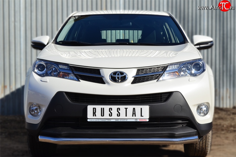 14 549 р. Одинарная защита переднего бампера диаметром 63 мм SLITKOFF Toyota RAV4 XA40 5 дв. дорестайлинг (2012-2015)  с доставкой в г. Вологда