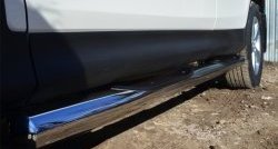 14 449 р. Защита порогов с пластиковыми вставками для ног из круглой трубы диаметром 76 мм Russtal Toyota RAV4 XA40 5 дв. дорестайлинг (2012-2015) (Защита порогов с со скосами на торцах (вариант 1))  с доставкой в г. Вологда. Увеличить фотографию 10